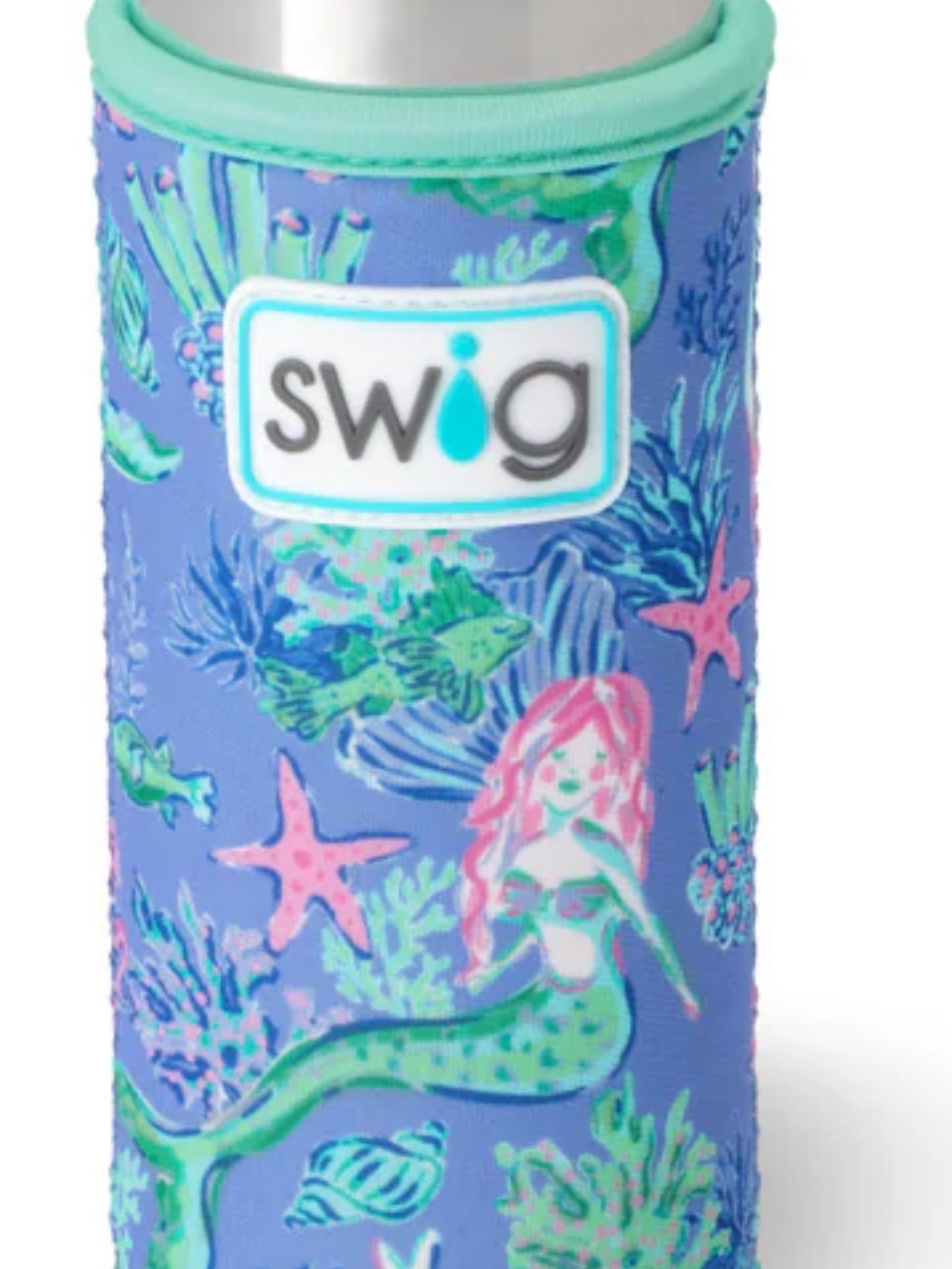 Swig Mermaid Print Can Cooler Sleeve - Purple & Teal